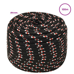 vidaXL Multipurpose Utility Rope 14 mm 100 m Black and Red PP 6