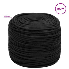 vidaXL Multipurpose Utility Rope 8 mm 100 m Black PP 420 kg Max Load 6