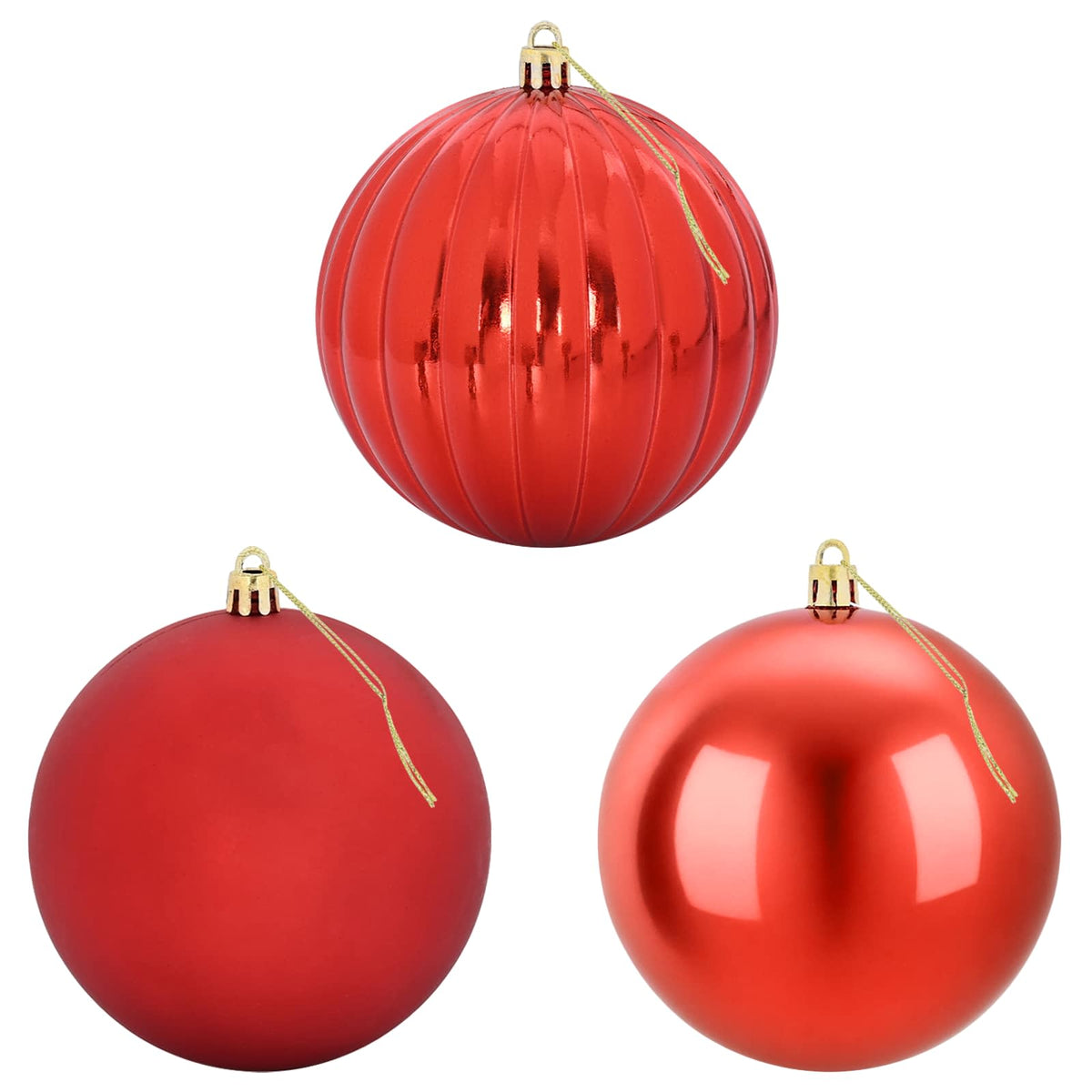 vidaXL Christmas Ball Set XXL 3 pcs Red Dia. 25 cm Plastic 3