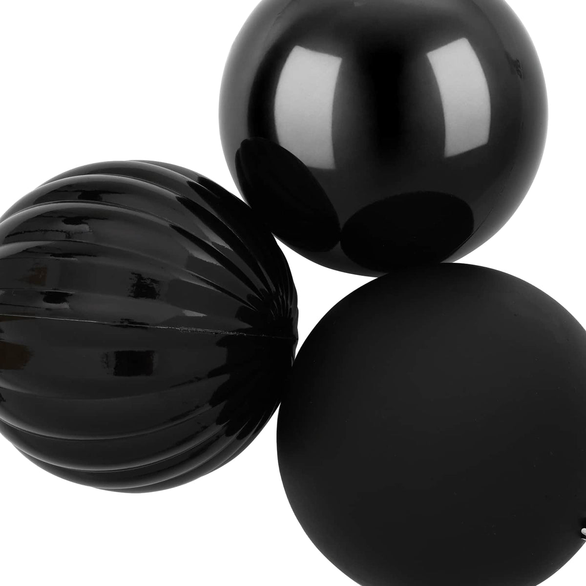 vidaXL Christmas Ball Set XXL 3 pcs Black Dia. 25 cm Plastic 4
