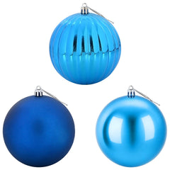 vidaXL Christmas Ball Set XXL 3 pcs Blue Dia. 25 cm Plastic 3