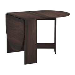 HOMCOM Folding Dining Table, Drop Leaf Table for Small Spaces, Oval Tabletop for Dining Room, Chocolate Wood Effect