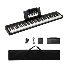 88 Keys Velocity-Sensitive Piano Keyboard in Black