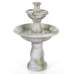 89 CM Large Waterfall Fountain Outside for Patio Lawn Yard Decoration