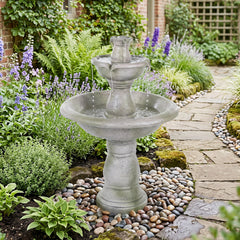 89 CM Large Waterfall Fountain Outside for Patio Lawn Yard Decoration