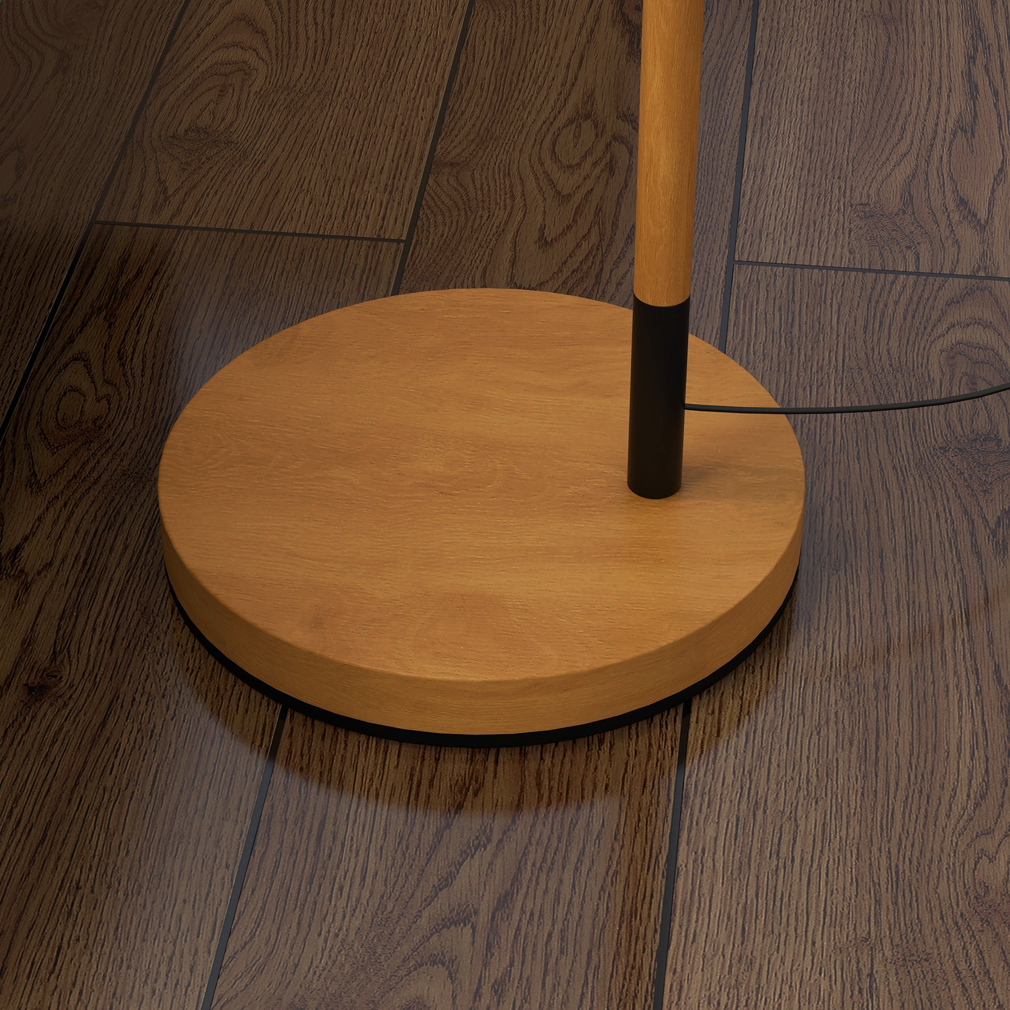 HOMCOM Metal Frame Floor Lamp with 350 Degree Rotating Lampshade, for Living Room and Bedroom, LED Bulb Included, Brown