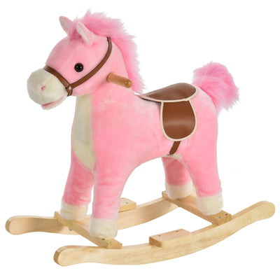 Kids Ride On Plush Rocking Horse w/ Sound