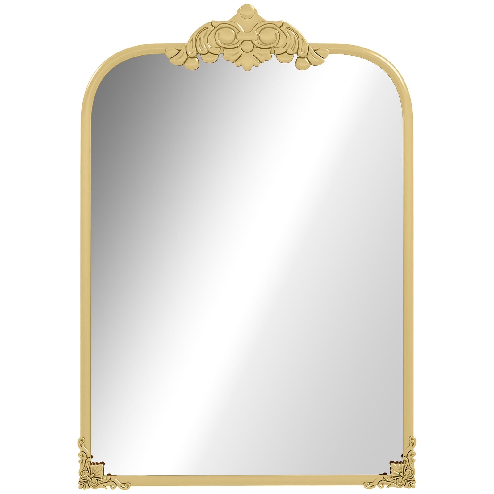 HOMCOM Wall Mirror, Decorative Baroque Mirror with Metal Frame, for Bedroom and Living Room, 60 x 87 cm, Gold Tone