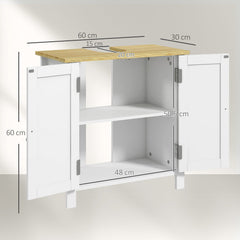 kleankin Under Sink Bathroom Cabinet for Basin without Pedestal - White