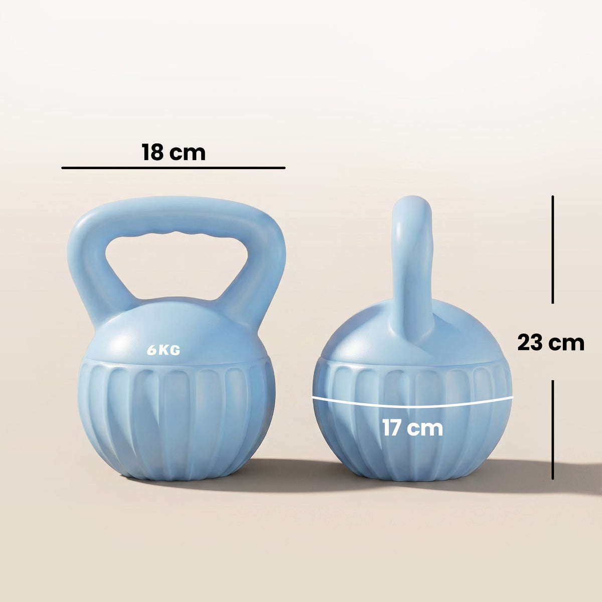 SPORTNOW Kettlebell for Strength Training Kettle Bell with Non-Slip Handle 6 kg Blue