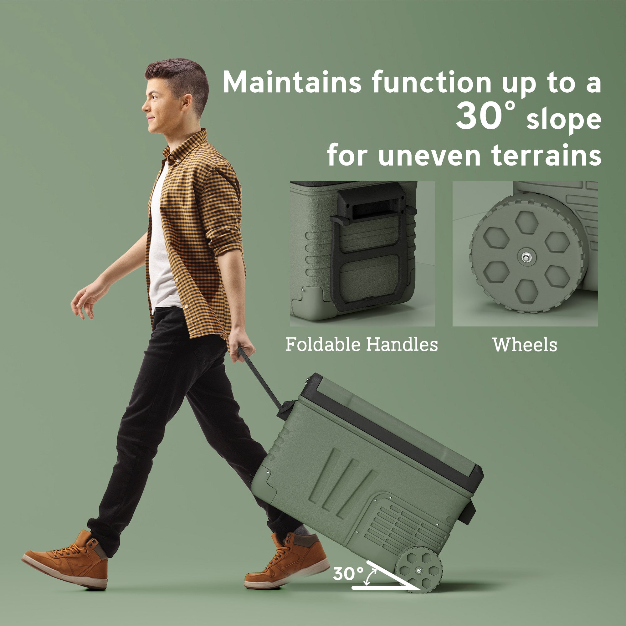 Outsunny 33L Camping Fridge Freezer Dual Zone, Portable Car Fridge 12V/24V DC & 100-240V AC, Electric Cool Box -20√¢‚Äû∆í-20√¢‚Äû∆í with Wheels and LED Light, for Travel, RV, Road Trip, Picnic [Energy Class E]