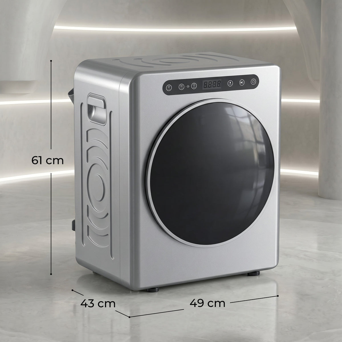 HOMCOM 5kg Compact 40-60℃  Tumble Dryer - Silver Tone