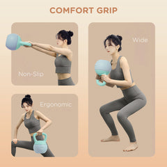 SPORTNOW 6KG Soft Kettlebell, Kettlebell with Non-Slip Handle for Home Gym, Weight Lifting, Strength Training, Green/Grey
