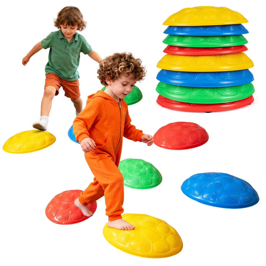 8 Pieces Non-Slip Toddler Stepping Stones for Kids Aged 3+-Colourful