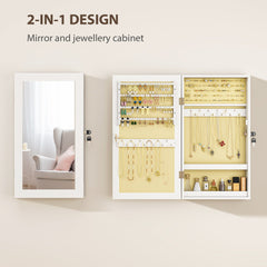 HOMCOM Jewelry Cabinet, Jewelry Storage Cabinet with Mirror, White - product image 4