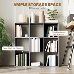 HOMCOM Nine-Cube Storage Shelf - Grey