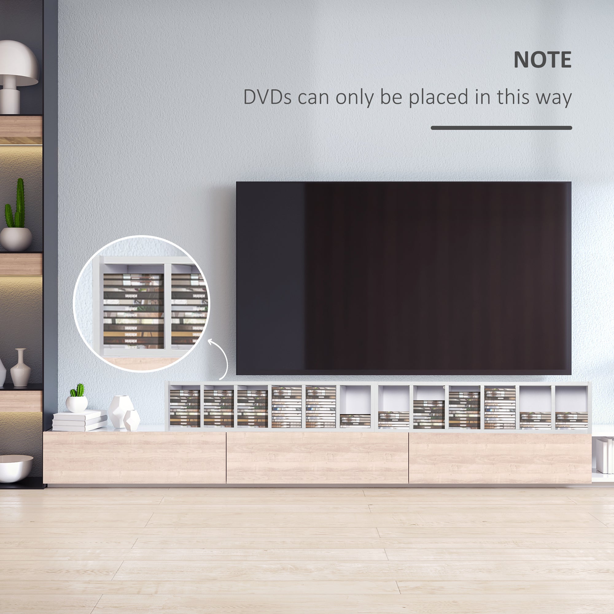 HOMCOM 204 CD Media Display Shelf Unit Set of 2 Blu-Ray Tower Rack w/ Adjustable Shelves Bookcase Storage Organiser, White