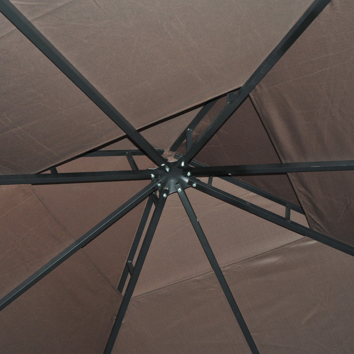 Outsunny 3 x 3 m Garden Gazebo Double√Ç Roof Marquee Patio Wedding Party Tent Canopy Shelter with Sidewalls (Brown)