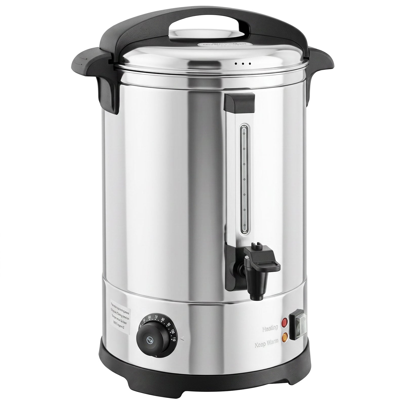 HOMCOM 6.5L Catering Urn, 1500W Stainless Steel Hot Water Boiler Dispenser with Thermostat, Keep Warm Function & Easy Pour Tap
