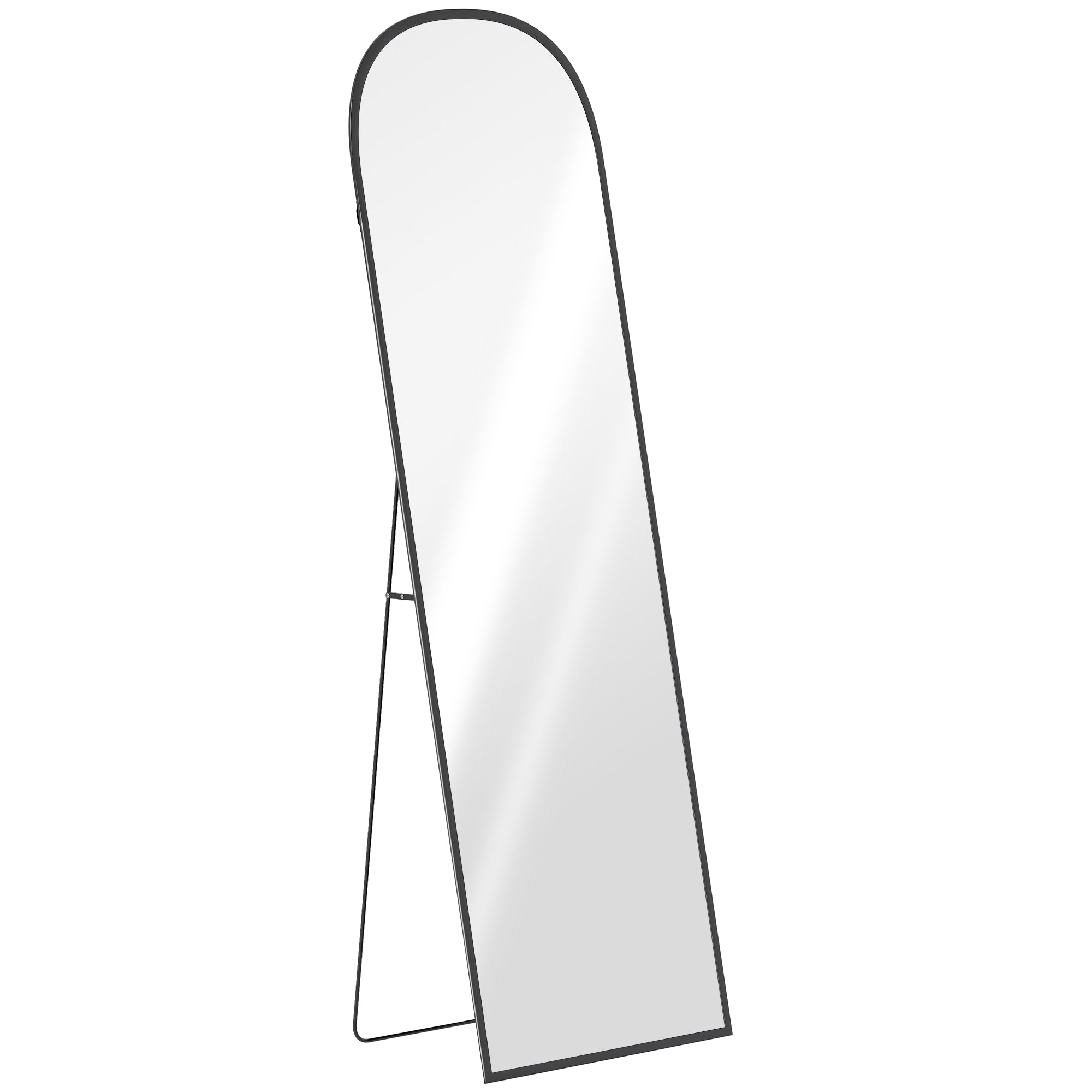 HOMCOM 165cm Aluminium Frame Standing Mirror - Black