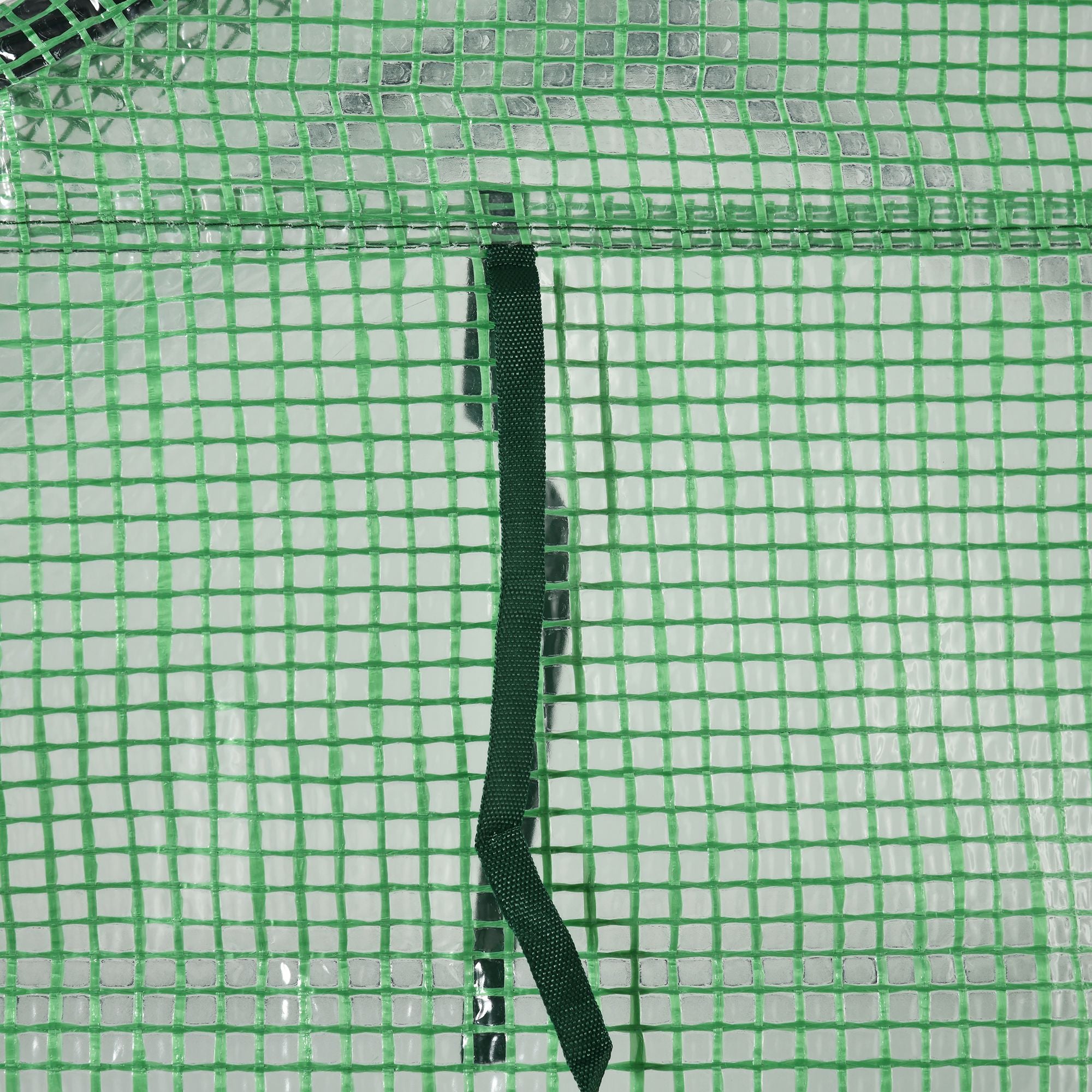 Outsunny Walk in Greenhouse with Shelves Steeple Green House for Garden Grow House Removable Cover 143x138x190cm, Green