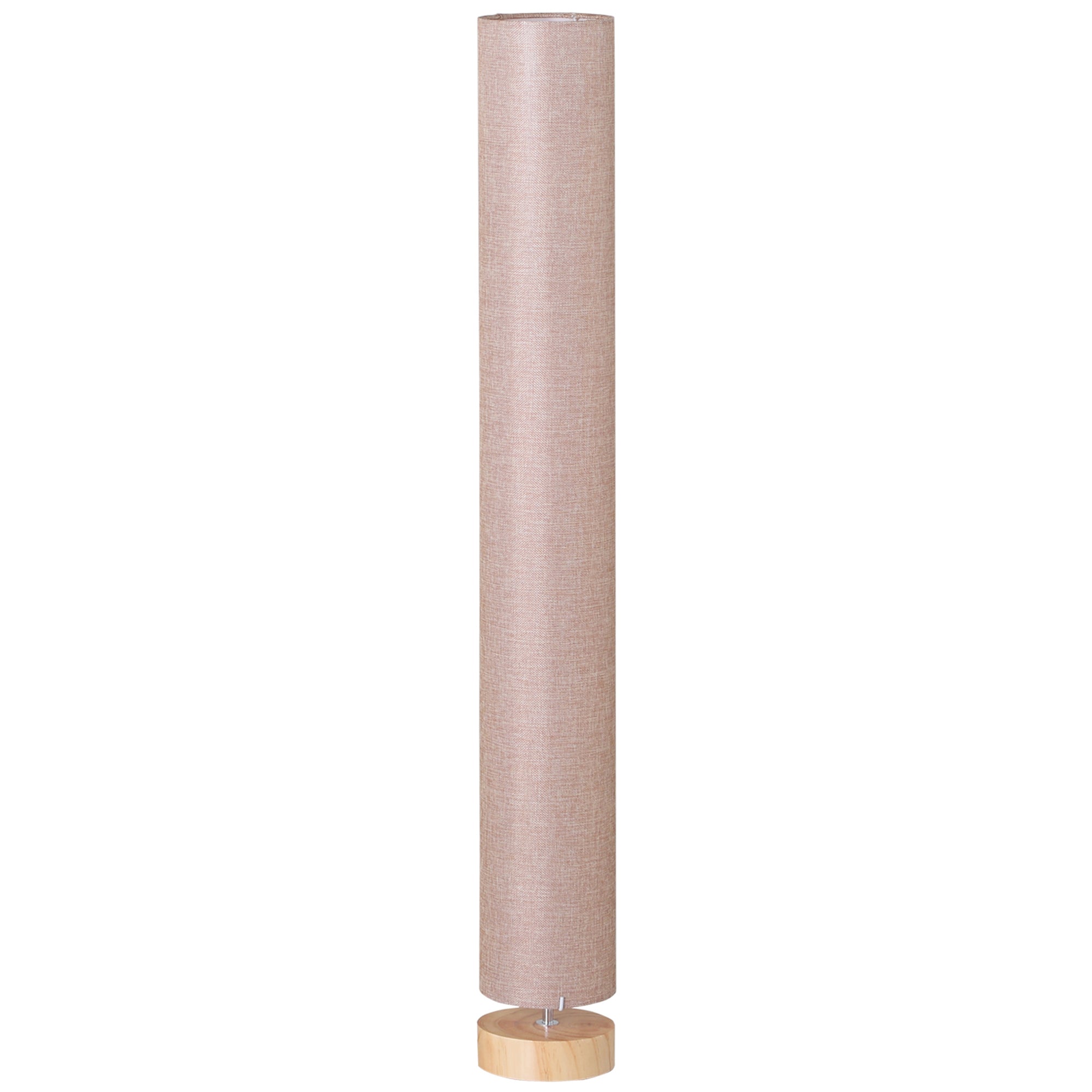 HOMCOM Floor Lamp for Living Room, 120cm Modern Standing Lamp with Linen Shade and Wooden Base, Cream