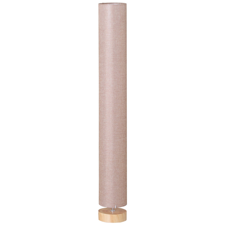 HOMCOM Floor Lamp for Living Room, 120cm Modern Standing Lamp with Linen Shade and Wooden Base, Cream