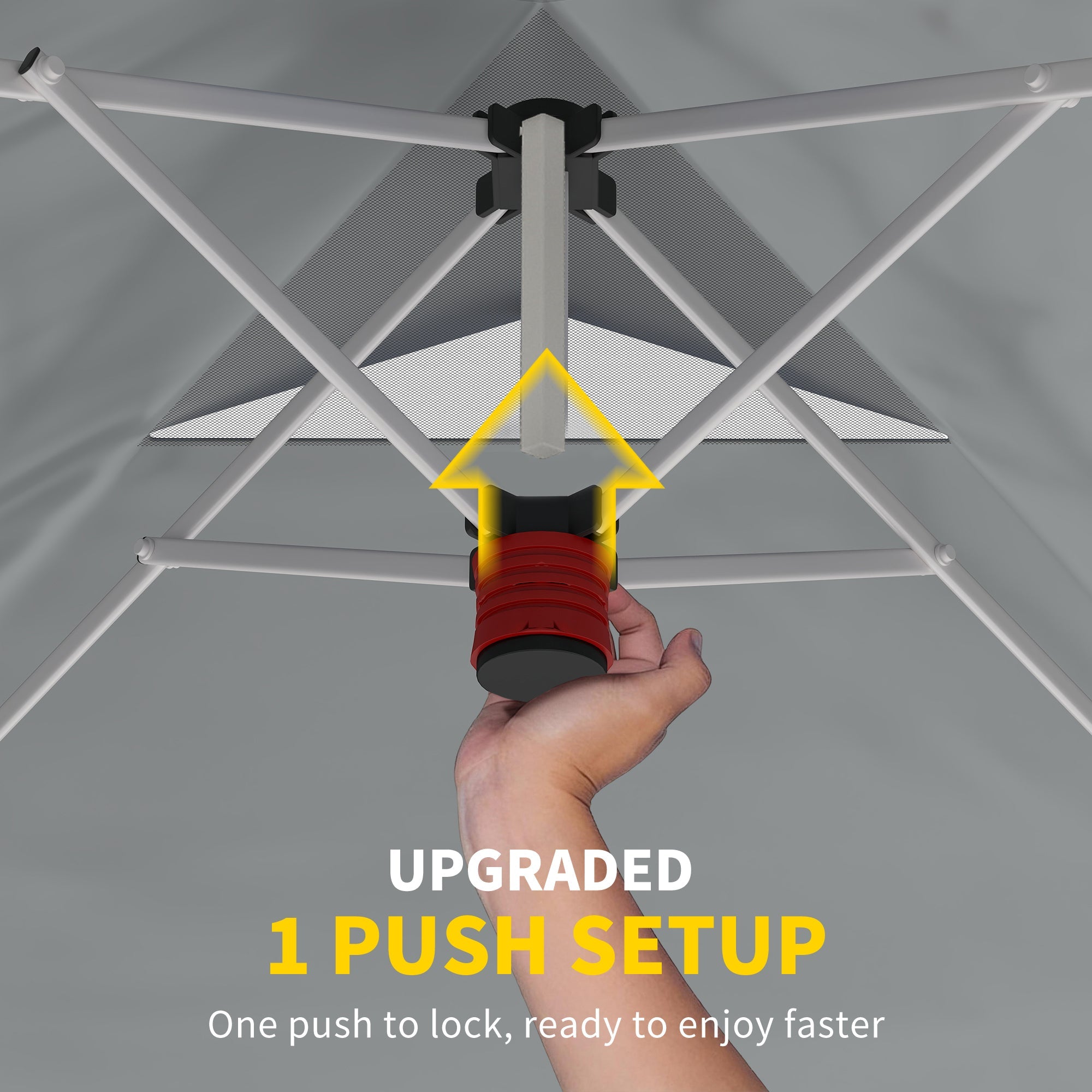 Outsunny 3 x 3 m Pop Up Gazebo with Wheels, UPF50+ One-Touch Outdoor Garden Party Tent Marquee Wedding Awning Canopy, White