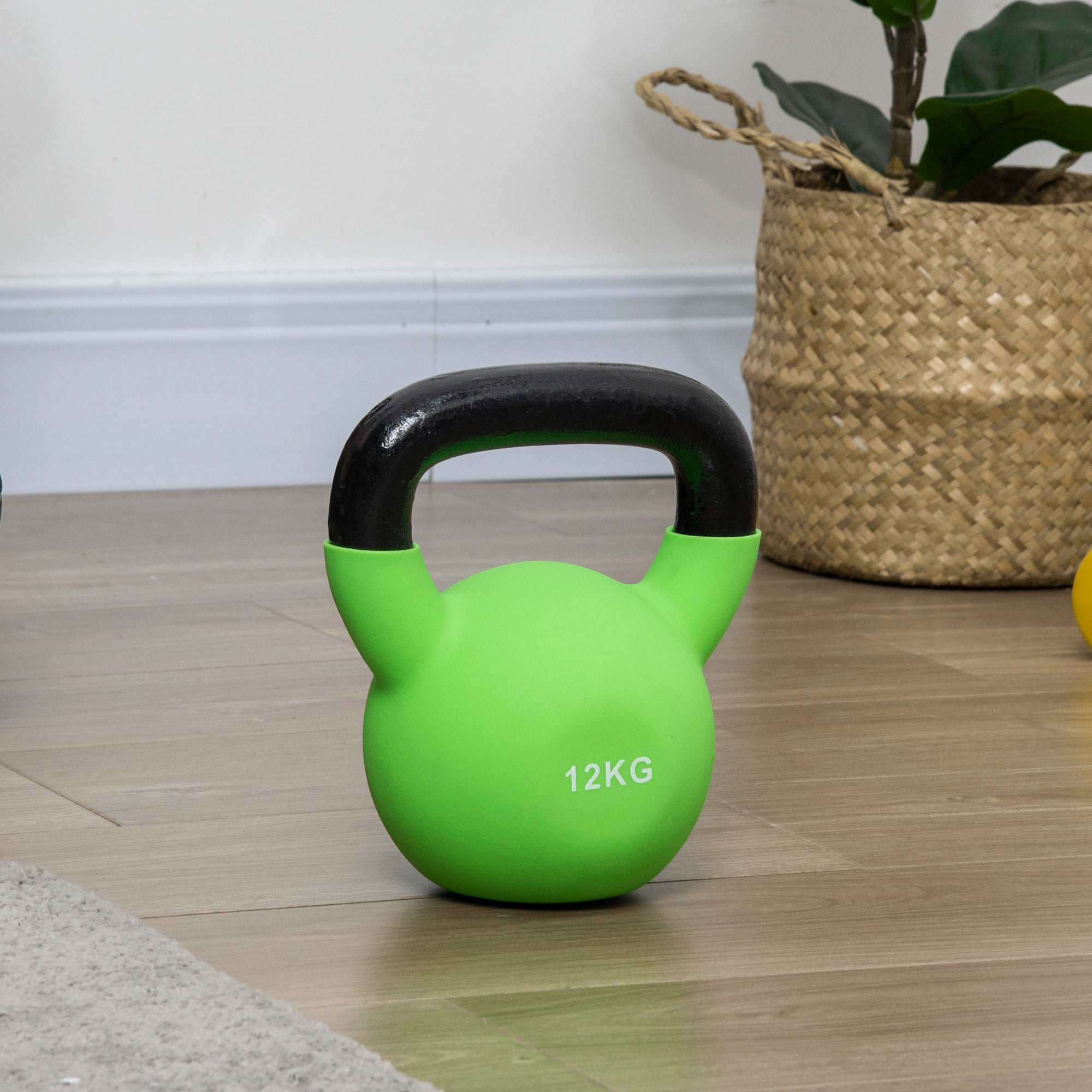 HOMCOM Soft Kettlebell, 12kg Kettle Bell with Non-Slip Handle for Home Gym Weight Lifting and Strength Training, Green