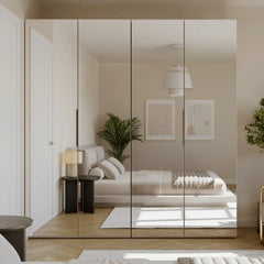 Lumo Hinged Door Wardrobe 100cm in Cashmere, image 27