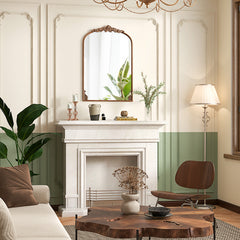 90 x 61cm Antiqued Gold Wall Mirror with Baroque Ornate Frame-M