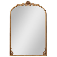 90 x 61cm Antiqued Gold Wall Mirror with Baroque Ornate Frame-M