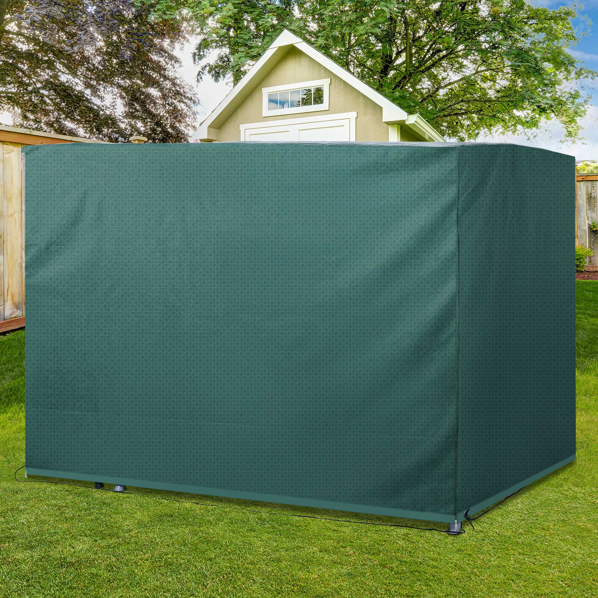 Outsunny Patio 3 Seater Swing Chair Bench Cover Outdoor Garden Furniture Rain Protection Cover Protector Waterproof Anti-UV, 215L x 155W x 150Hcm, Dark Green