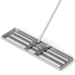 75/91/106 x 25cm Lawn Leveling Rak with Ergonomic Handle-91 x 25 cm-Silver