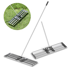 75/91/106 x 25cm Lawn Leveling Rak with Ergonomic Handle-91 x 25 cm-Silver