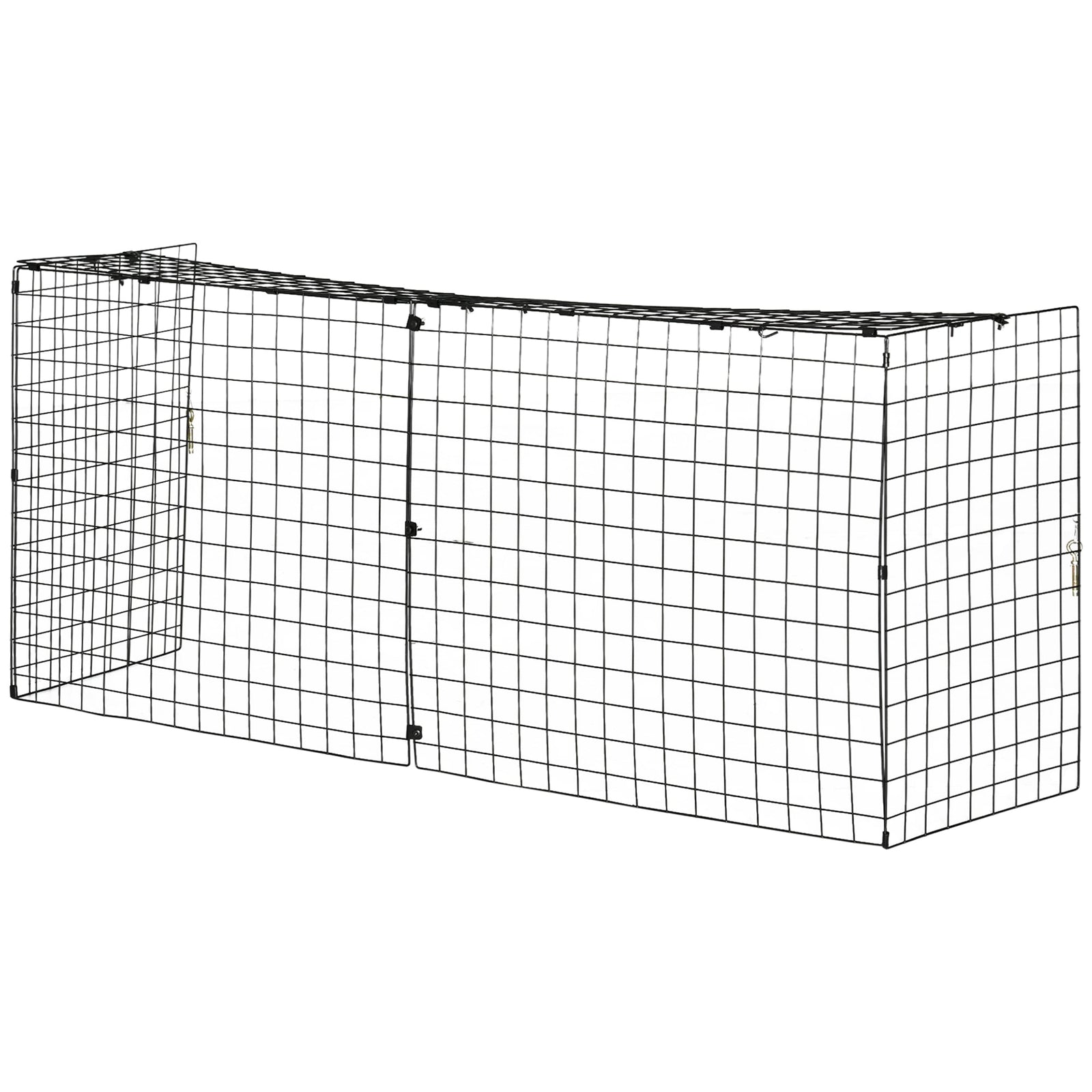 HOMCOM Extendable Fire Guard Screen, Freestanding Fire Screen Spark Guard, Folding Fireplace Cover, Wire Mesh, Child & Pet Safety Barrier for Fireplaces, 81.5-160cm, Black