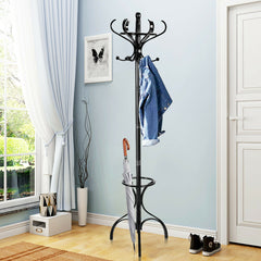 Wooden Coat and Hat Stand-Black