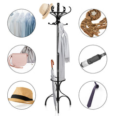 Wooden Coat and Hat Stand-Black