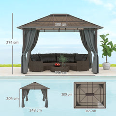 Outsunny Hardtop Gazebo Canopy in Dark Grey, image 4