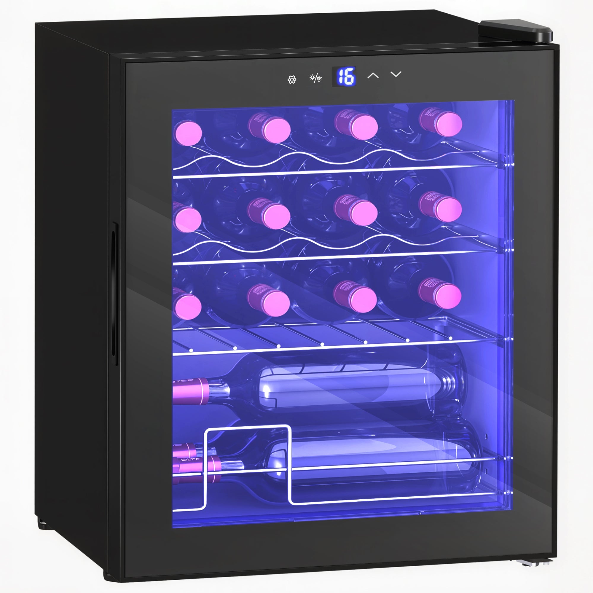 HOMCOM 42L 16-Bottle Wine Cooler Fridge - Black