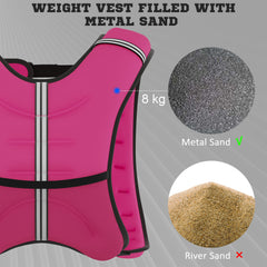 HOMCOM 8KG Weighted Vest, Running Weight Vest with Adjustable Strap, Convenient Pocket and Reflective Strips for Men and Women