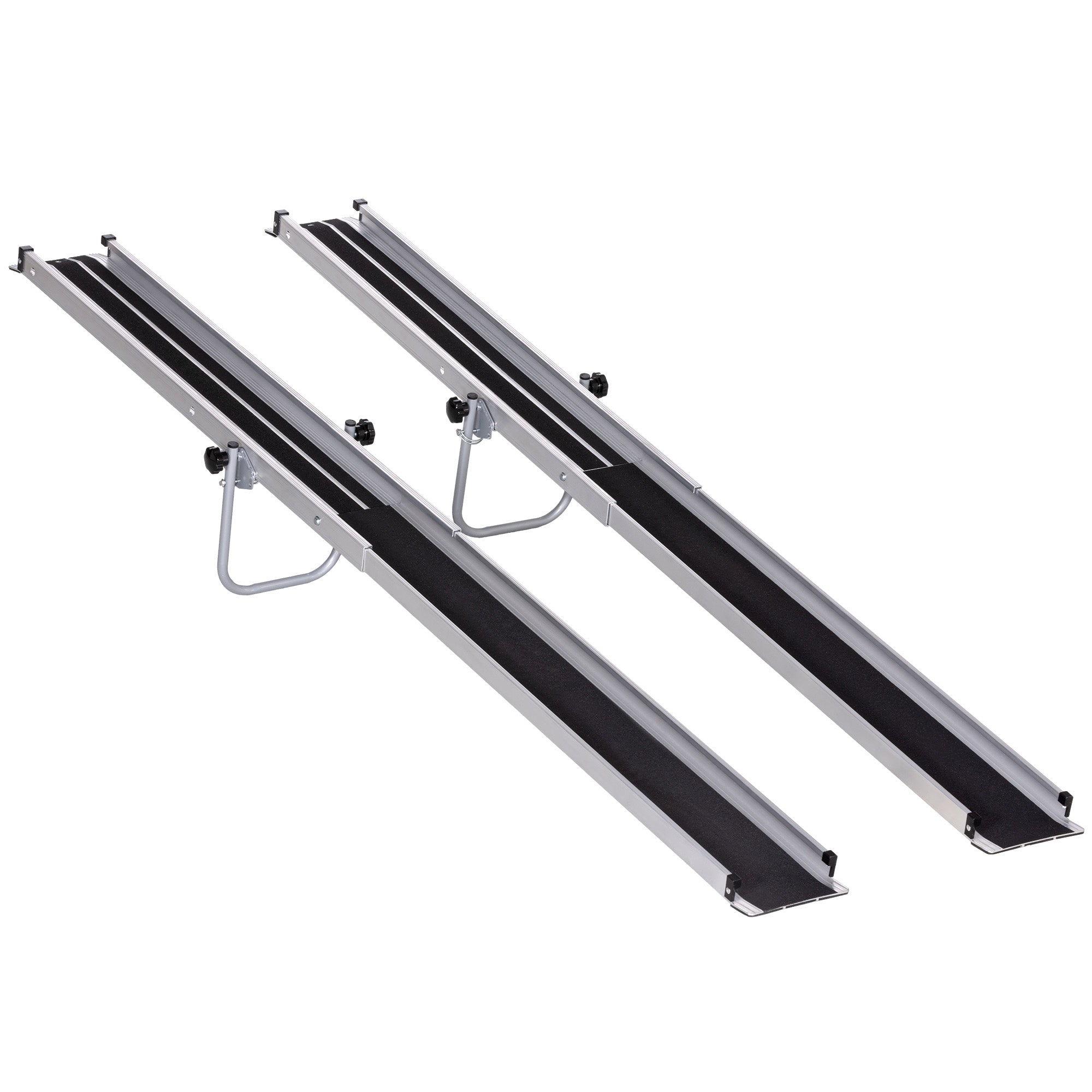 HOMCOM Set of Two 244cm Three-Level Aluminium Wheelchair Ramps