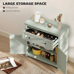 HOMCOM Sideboard Storage Cabinet, Modern Kitchen Cupboard with Adjustable Shelf, Drawer and Double Doors, Green