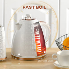 HOMCOM 3kW Rapid Boil Honeycomb Kettle - Cream