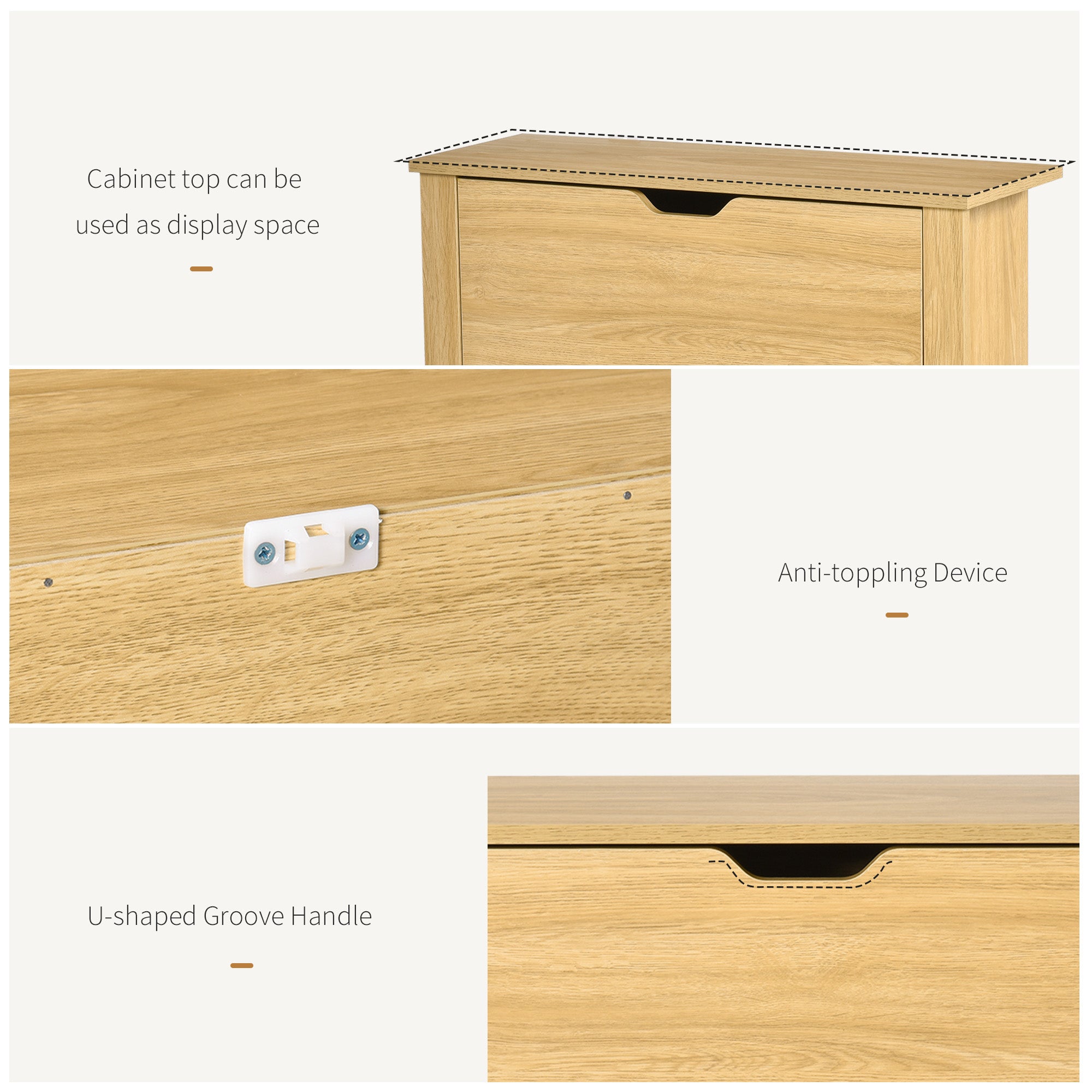 HOMCOM Narrow Shoe Cabinet, Space Saving Shoe Storage Cabinet with 2 Flip Drawers and Adjustable Shelves for 6-12 Pairs of Shoes for Hallways and Living Room, Natural Wood Finish