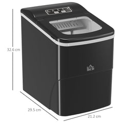 HOMCOM 12kg Countertop Ice Cube Machine, with Scoop - Black