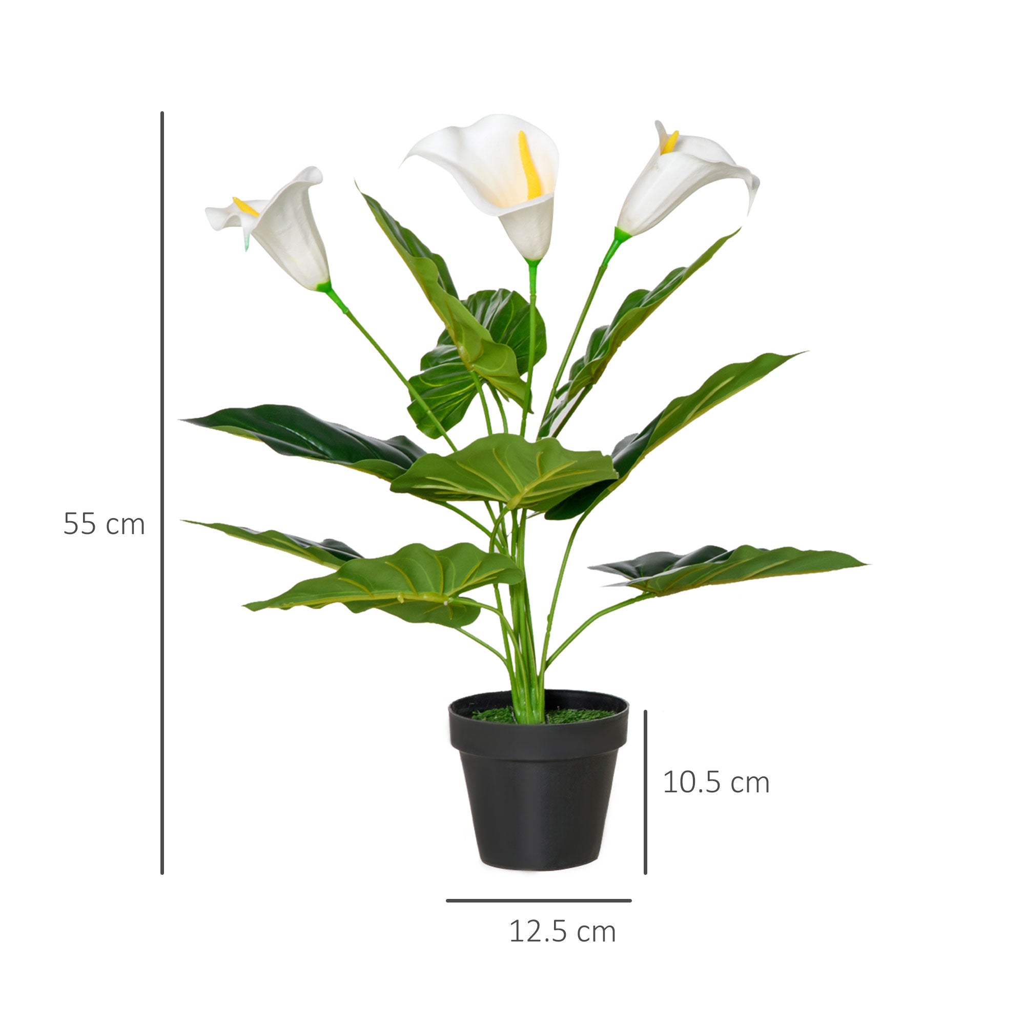 HOMCOM 5ft Artificial Tree, Indoor Fake Eucalyptus with White Tender Tips and Pot, for Home, Office, and Living Room Decor
