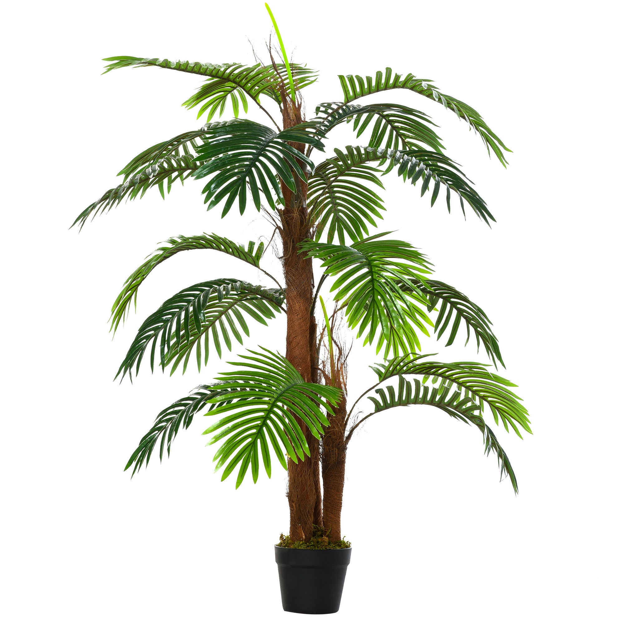 Outsunny Artificial Plant Bamboo Artificial Tree Height 120 cm with Pot for Home Indoor Decor