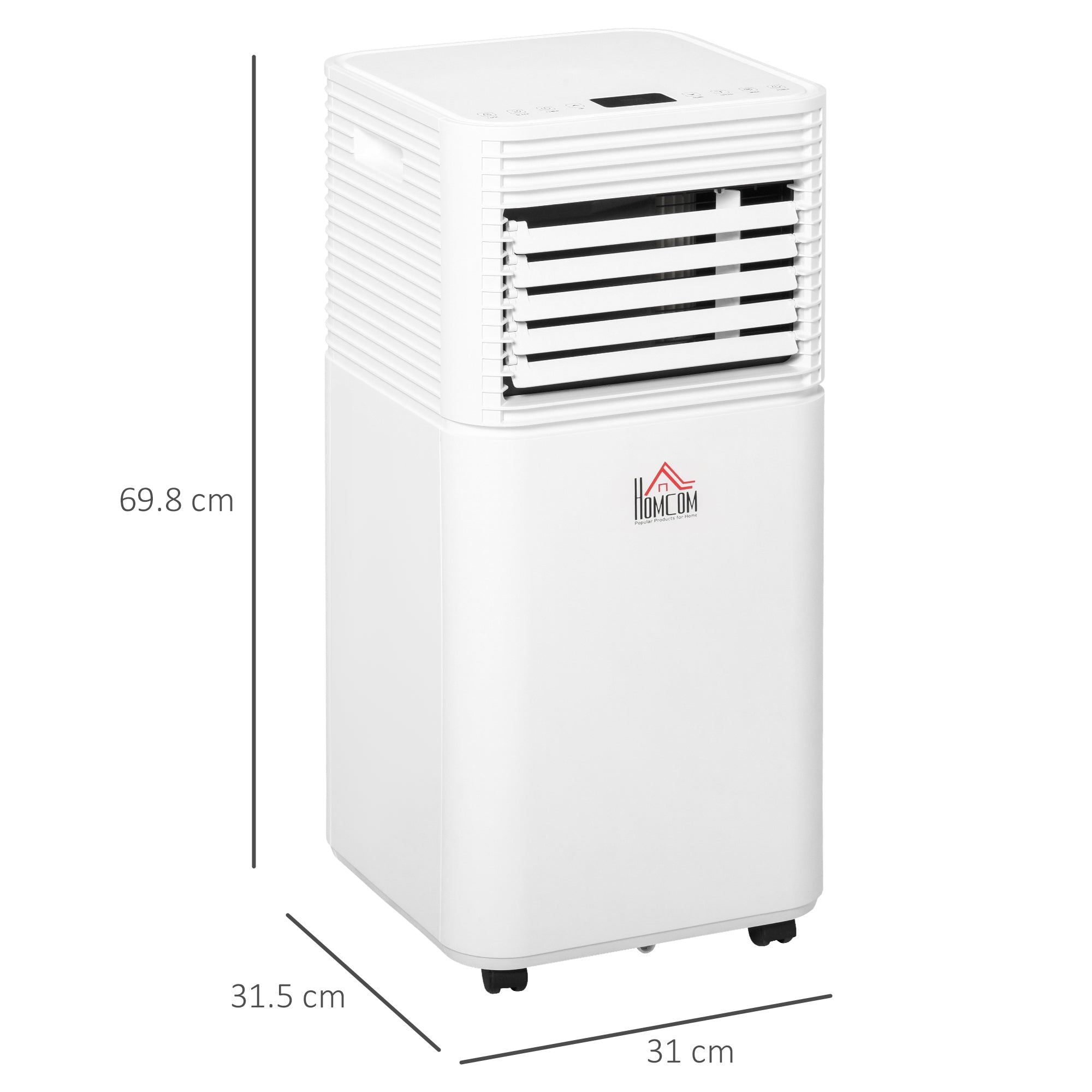 HOMCOM 9000 BTU Portable Air Conditioner for Cooling Dehumidifier Fan, Air Conditioning Unit for Room up to 28mÂ², with Remote, 24H Timer, Window Mount Kit, R290, A Energy Efficiency, 1122W