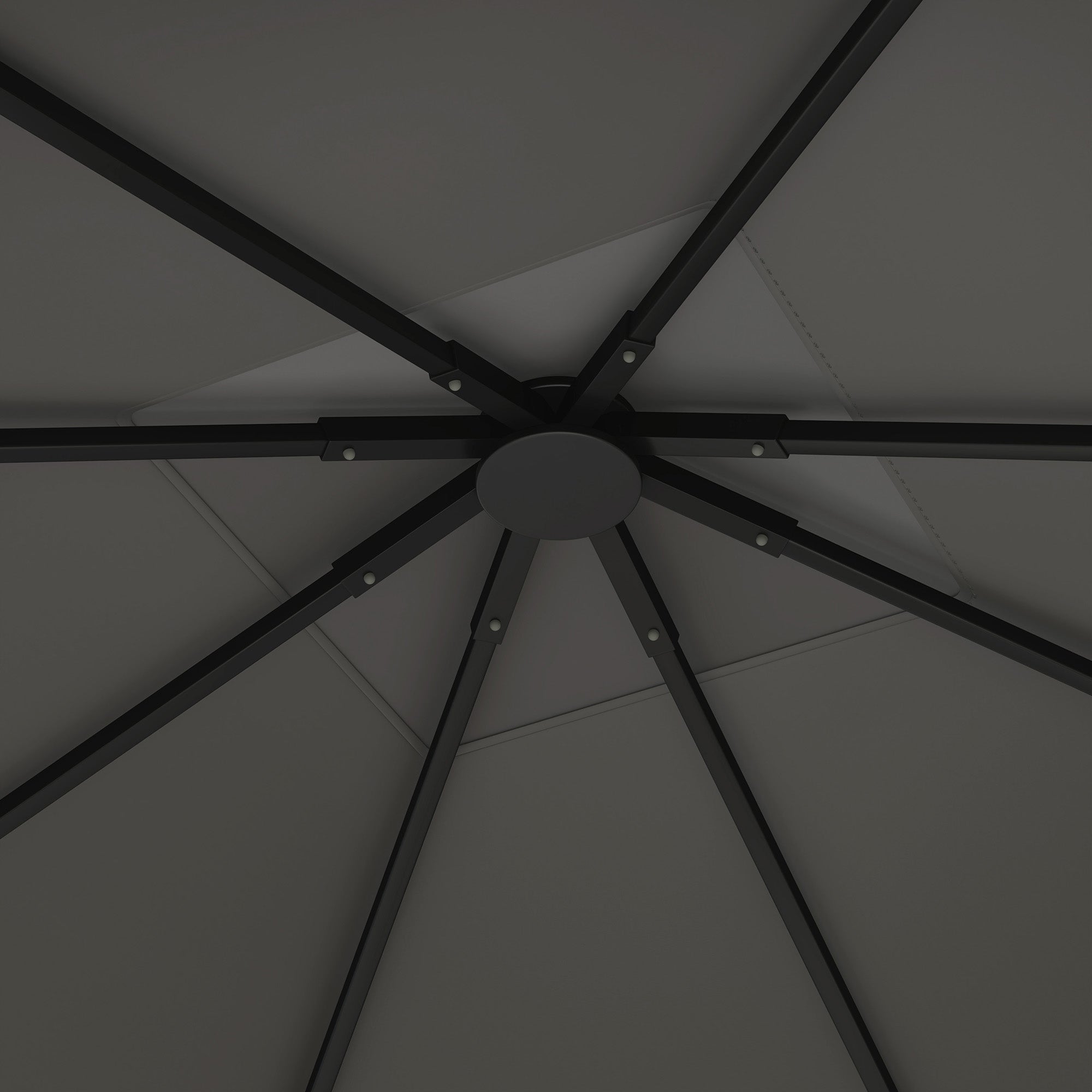 Outsunny 3 x 3(m) Gazebo Canopy Replacement Cover, Garden Gazebo Roof Replacement with Drain Holes, Water Resistant PVC Coating, 370g/√£≈Ω¬°, UPF30+, TOP COVER ONLY, Grey